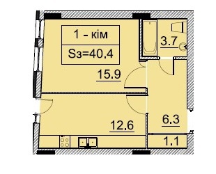 1-кімнатна 40.4 м² в ЖК Monaco від забудовника, Львів