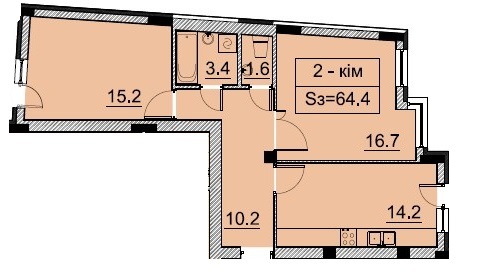 2-комнатная 64.4 м² в ЖК Monaco от 39 300 грн/м², Львов