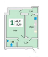 1-комнатная 44.81 м² в ЖК на ул. Инструментальная, 49 от застройщика, Львов