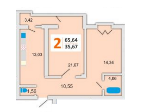 2-комнатная 65.64 м² в ЖК на ул. Инструментальная, 49 от застройщика, Львов