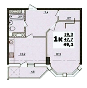 1-кімнатна 49.1 м² в ЖК Нова Європа від 13 540 грн/м², с. Ілічанка