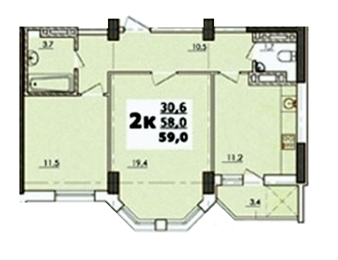 2-комнатная 59 м² в ЖК Новая Европа от 13 050 грн/м², с. Иличанка