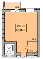 1-комнатная 43.8 м² в ЖК Добробут от застройщика, Днепр