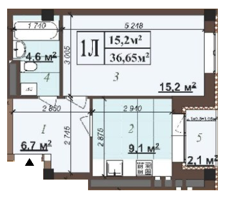 1-комнатная 36.65 м² в ЖК Concept Hall 2 от застройщика, Киев