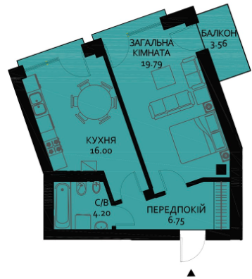 1-комнатная 47.81 м² в ЖД Вилла Швейцария от 35 680 грн/м², Львов