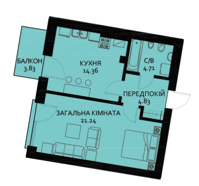 1-комнатная 46.06 м² в ЖД Вилла Швейцария от 35 680 грн/м², Львов