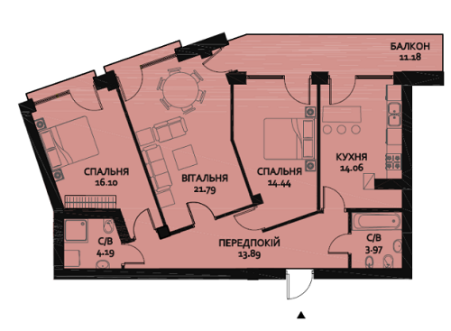 3-кімнатна 91.04 м² в ЖБ Вілла Швейцарія від 35 680 грн/м², Львів