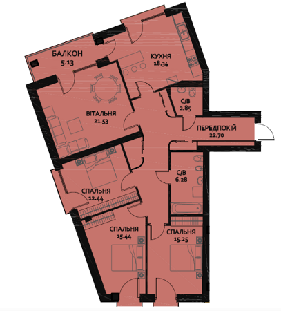 5+ кімнат 116.37 м² в ЖБ Вілла Швейцарія від 35 680 грн/м², Львів