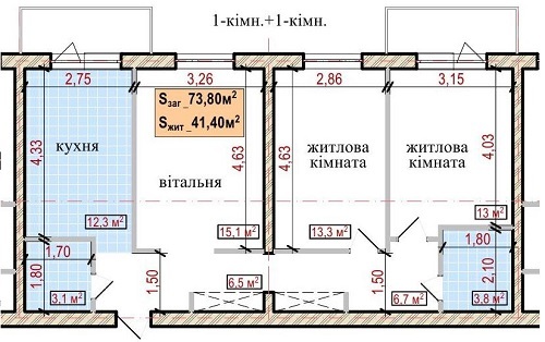 3-кімнатна 73.8 м² в ЖК Ідея від 14 500 грн/м², с. Гнідин