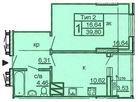 1-кімнатна 39.8 м² в ЖК на вул. Крушельницької, 13, 15, 15А, 15Б, 15В від 18 700 грн/м², Київ