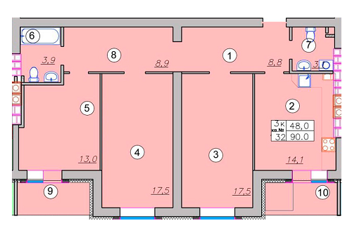 3-кімнатна 90 м² в ЖК Шоколад від забудовника, Київ