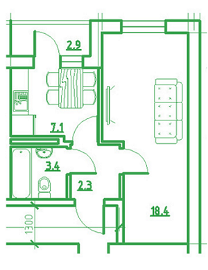 1-кімнатна 34.1 м² в ЖК Лазурний від 16 500 грн/м², Одеса