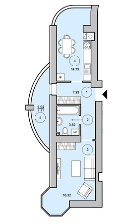 1-кімнатна 45.07 м² в ЖК Cherry Town від 14 000 грн/м², м. Вишневе