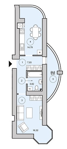 1-комнатная 45.07 м² в ЖК Cherry Town от 14 000 грн/м², г. Вишневое