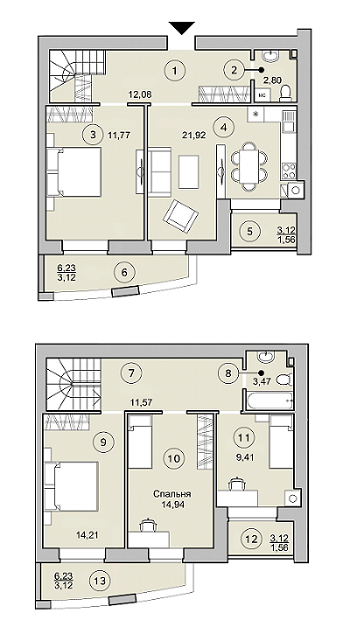 Двухуровневая 110.69 м² в ЖК Cherry Town от 13 500 грн/м², г. Вишневое