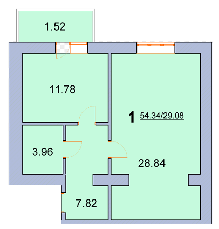 1-кімнатна 54.34 м² в ЖК на вул. Нова, 31А, 31Б від 13 000 грн/м², м. Бориспіль