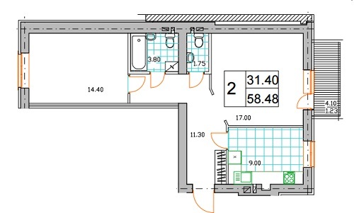 2-кімнатна 58.48 м² в ЖК Саме Той від 8 500 грн/м², смт Немешаєве