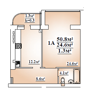 1-комнатная 50.8 м² в ЖК на ул. Шевченко, 99А, 99Б, 101А от застройщика, Чернигов