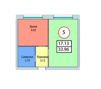 1-кімнатна 33.96 м² в ЖК Мрія від забудовника, м. Мукачеве