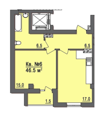 1-кімнатна 46.5 м² в ЖК Дім на Запорізькій від забудовника, Одеса