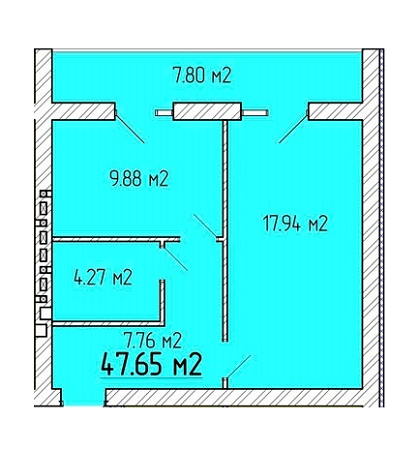 1-кімнатна 47.65 м² в ЖК Агрономічне від 13 500 грн/м², с. Агрономічне