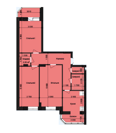 3-комнатная 78.55 м² в ЖК Дом на Подолье от 17 500 грн/м², Винница