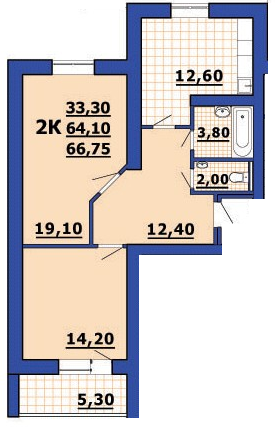 2-комнатная 66.75 м² в ЖК на просп. 200-летия Херсона, 36 от 10 000 грн/м², Херсон