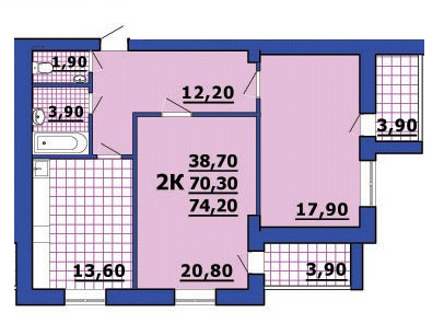 2-комнатная 74.2 м² в ЖК на просп. 200-летия Херсона, 36 от 10 000 грн/м², Херсон