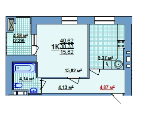 1-комнатная 40.62 м² в ЖК на ул. Илюши Кулика, 143А от 10 950 грн/м², Херсон