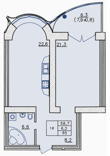 1-комнатная 65 м² в ЖК на Французском бульваре, 29 от 56 550 грн/м², Одесса