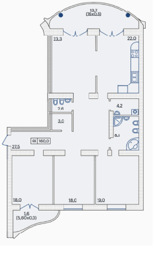 5+ комнат 157 м² в ЖК на Французском бульваре, 29 от 55 110 грн/м², Одесса