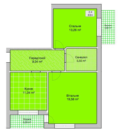 2-комнатная 63 м² в ЖК на ул. Блока от застройщика, Винница