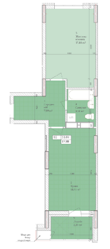 1-комнатная 51.04 м² в ЖК Дніпровська Мрія от 28 000 грн/м², Киев