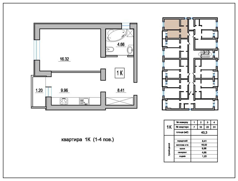 1-комнатная 42.3 м² в ЖК Изумрудный город от застройщика, с. Новые Петровцы