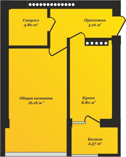 1-комнатная 36.49 м² в ЖК Дом на Пожарского от застройщика, Киев