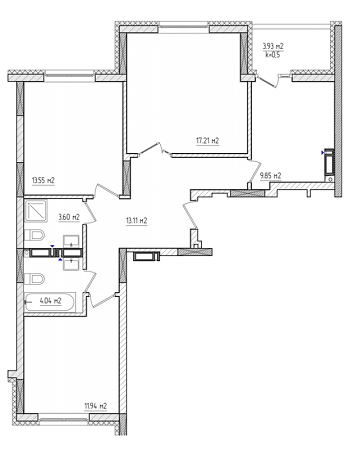 3-комнатная 77.23 м² в ЖК Акварели-2 от 13 500 грн/м², г. Вишневое