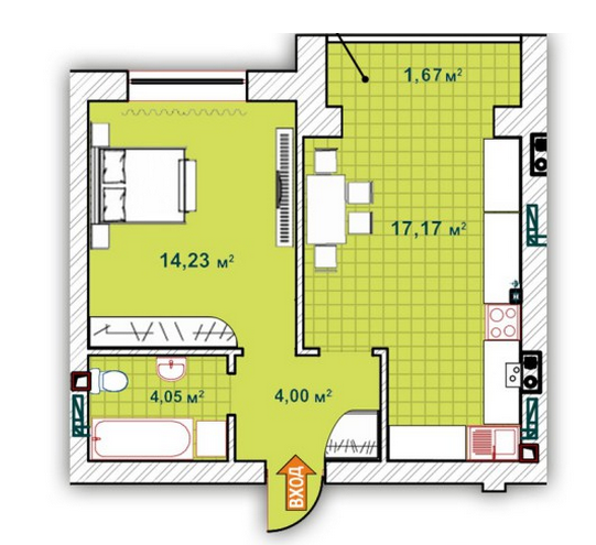 1-комнатная 41.12 м² в ЖК Синергия 2 от 13 900 грн/м², г. Ирпень