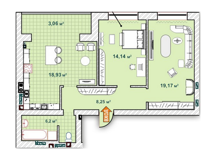 2-комнатная 69.75 м² в ЖК Синергия 2 от 13 200 грн/м², г. Ирпень