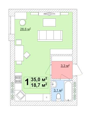1-кімнатна 35 м² в ЖК Нова Конча-Заспа від 18 000 грн/м², с. Ходосівка