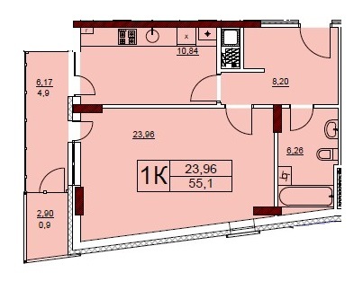 1-кімнатна 55.1 м² в ЖК Велика Британія від забудовника, Львів