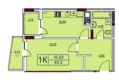 1-комнатная 44.02 м² в ЖК Велика Британія от застройщика, Львов