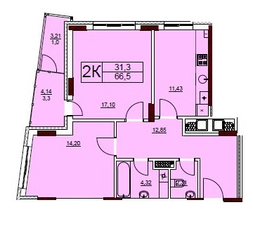 2-кімнатна 66.5 м² в ЖК Велика Британія від 17 750 грн/м², Львів