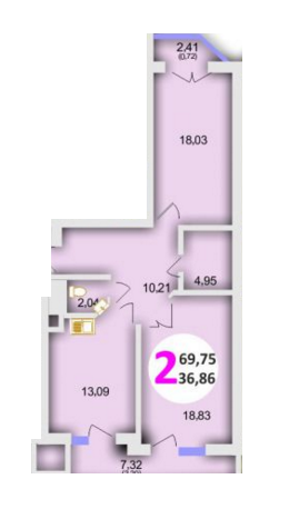 2-комнатная 69.75 м² в ЖК Эко-дом на Стуса от застройщика, Львов