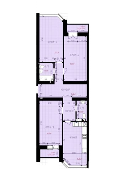 3-комнатная 94.63 м² в ЖК Desna residence от застройщика, с. Зазимье