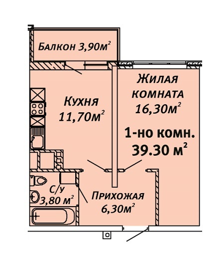 1-кімнатна 39.3 м² в ЖК Альтаїр від забудовника, Одеса