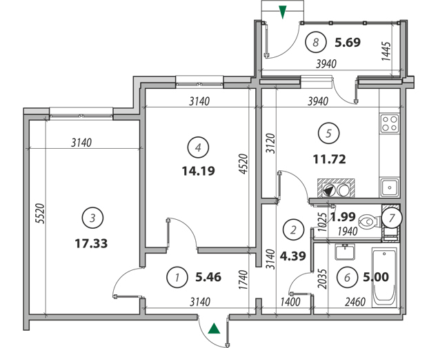 2-кімнатна 65.77 м² в ЖК Welcome Home на Садовій, 45Б від 17 850 грн/м², м. Ірпінь