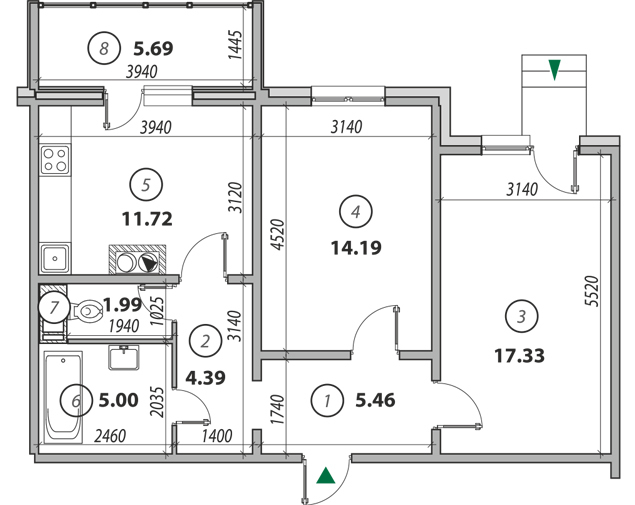 2-комнатная 65.77 м² в ЖК Welcome Home на Садовой, 45Б от 17 850 грн/м², г. Ирпень