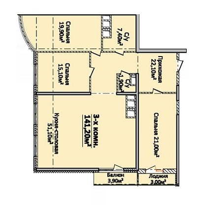 3-кімнатна 141.2 м² в ЖК Новий берег від 25 160 грн/м², Одеса