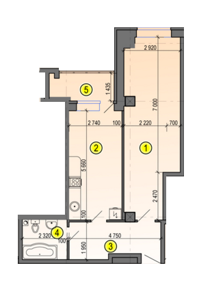 1-кімнатна 56.58 м² в ЖК Дует від 16 700 грн/м², Харків