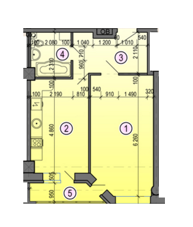 1-кімнатна 48.54 м² в ЖК Дует від 16 700 грн/м², Харків